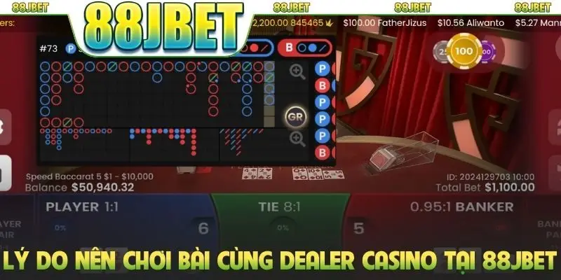Casino 88jbet 3 Lý do nên chơi bài cùng dealer casino tại 88JBET